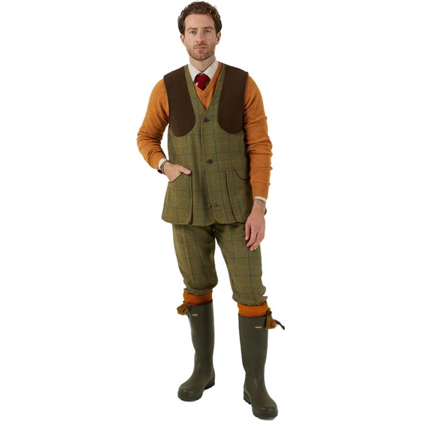 Alan Paine Mens Rutland Tweed Schießweste Gilet RUTGSHW - Dark Moss